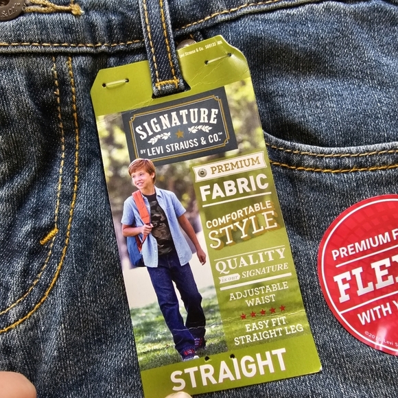 Levi Strauss Straight Leg Classic Blue Denim Jeans Size Boy's 8 NEW with TAGS - Picture 7 of 10